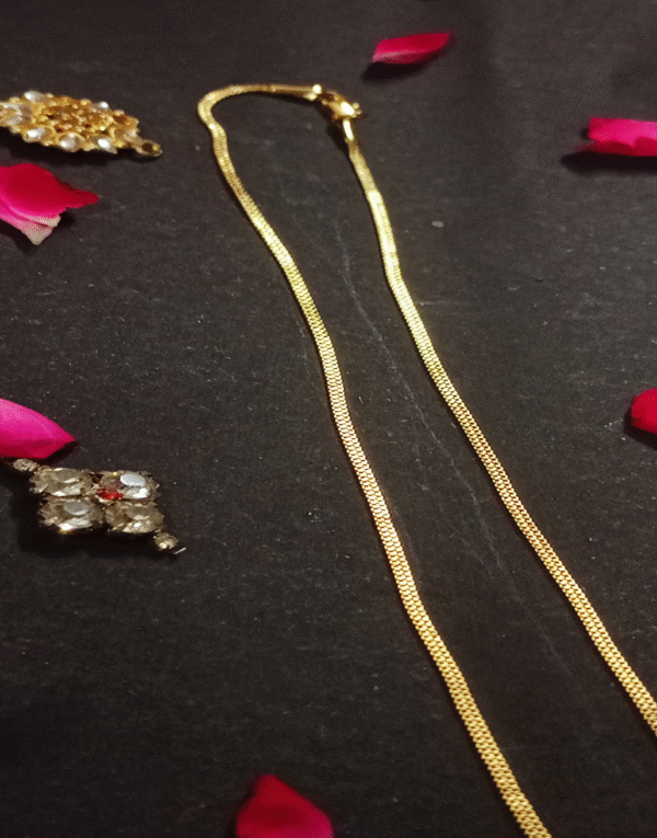 Classic Shine – Sleek 1 Gram Gold Polish Flat Chain - Divy Gold