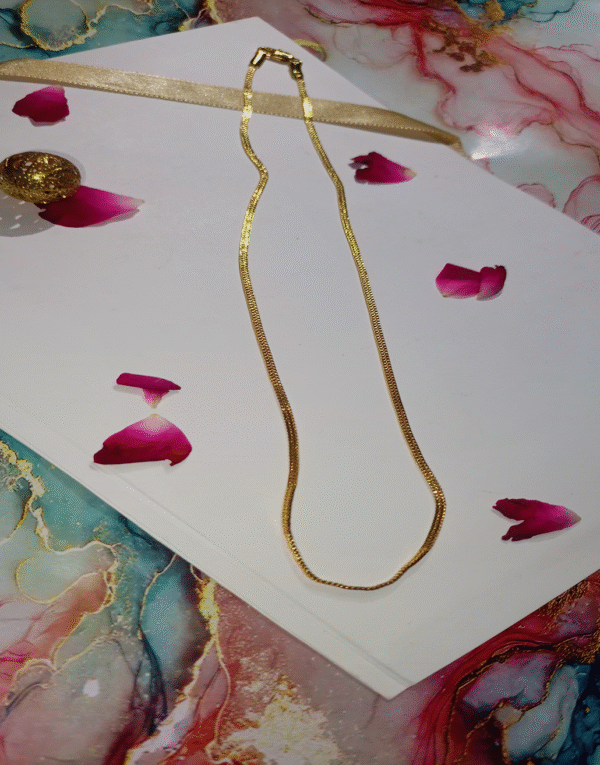 Classic Shine – Sleek 1 Gram Gold Polish Flat Chain - Divy Gold