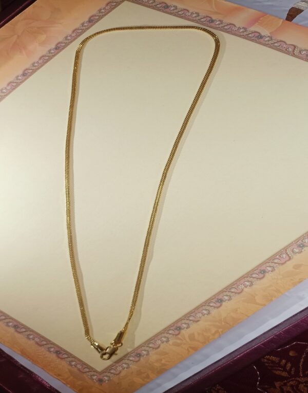 Classic Shine – Sleek 1 Gram Gold Polish Flat Chain - Divy Gold