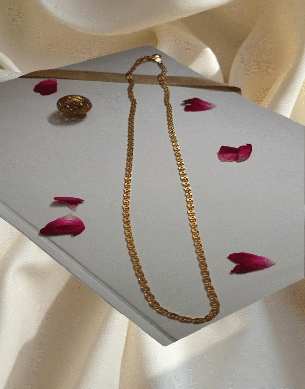 Elegant Oval-Link Gold Polished Chain for Women Divy Gold