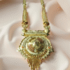 Bridal Temple Style Necklace with Matching Earrings – Gold Polish Imitation Jewellery Set Divy Gold