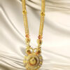 Traditional South Indian Gold-Plated Long Necklace Set with Earrings – Temple Design Inspired | Divy Gold 1 Gram Collection