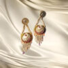 Traditional South Indian Gold-Plated Long Necklace Set with Earrings – Temple Design Inspired | Divy Gold 1 Gram Collection