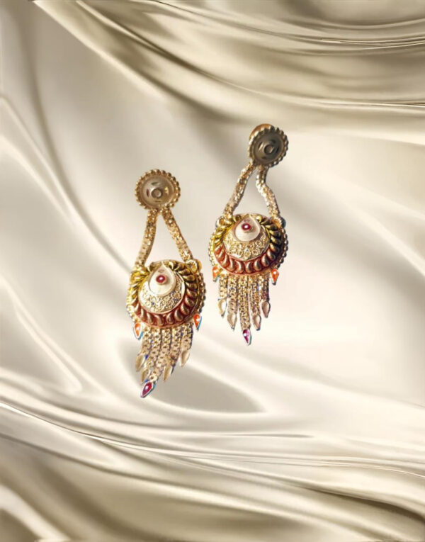 Traditional South Indian Gold-Plated Long Necklace Set with Earrings – Temple Design Inspired | Divy Gold 1 Gram Collection